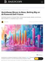 QuickSwap Moves to Base, Betting Big on AI-Powered DeFi Future - DailyCoin