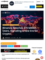 Binance Reaches 275 Million Users, Signaling a New Era for Crypto | Live Bitcoin News