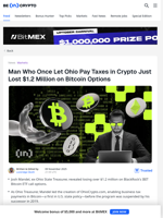 He Let Ohio Pay Taxes in BTC, Now He’s Lost $1.2 Million Trading
