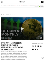 BTC ATH MONTHLY, TRUMP SPOOKS MARKETS, ALTCOINS LEAD FALLS - Decrypt