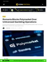 Romania Blocks Polymarket Over Unlicensed Gambling Operations - CoinCentral