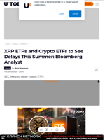 XRP ETPs and Crypto ETFs to See Delays This Summer: Bloomberg Analyst