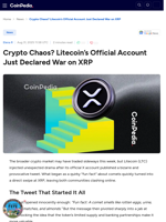 Crypto Chaos? Litecoin’s Official Account Just Declared War on XRP
