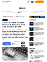 Silver Breaks Record Prices in Historic Cup and Handle Event – Markets and Prices Bitcoin News