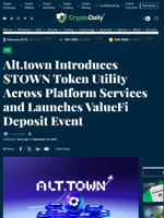Alt.town Introduces $TOWN Token Utility Across Platform Services and Launches ValueFi Deposit Event - Crypto Daily