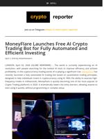 MoneyFlare Launches Free AI Crypto Trading Bot for Fully Automated and Efficient Investing