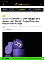 Mastercard Partners with Polygon and Mercuryo to Simplify Crypto Transfers with Verified Aliases