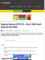 Dogecoin Bounces Off $0.19—Here’s What Could Spark the Next Rally