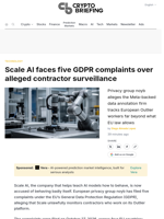 Scale AI faces five GDPR complaints over alleged contractor surveillance