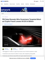 Crypto Fraud Costs Americans $11.4B in 2025, FBI Report