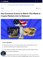 Key Economic Events to Watch This Week as Crypto Markets Aim to Rebound