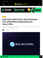 Enjin Coin (ENJ) Price: ENJ Explodes 53% While Bitcoin Barely Moves - Here's Why - CoinCentral