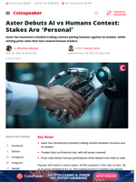 Aster Debuts AI vs Humans Contest: Stakes Are ‘Personal’ - Coinspeaker