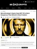 MicroStrategy’s Saylor Says BIP 110 is More Dangerous Than Bitcoin’s Data Problem 