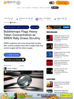 Bubblemaps Flags Heavy Token Concentration as SIREN Rally Draws Scrutiny – Crypto News Bitcoin News