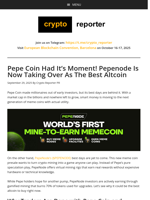 Pepe Coin Had It's Moment! Pepenode Is Now Taking Over As The Best Altcoin