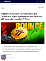 Pi Network Price Prediction: What the Consensus Miami Appearance and Protocol v23 Upgrade Mean for PI Price