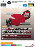 TRUMP Tanks 15%, Cardano Eyes ETF Surge but Punisher Coin’s 25-Stage Presale Could 5x Before You Blink | Live Bitcoin News