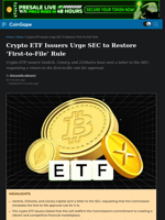 Crypto ETF Issuers Urge SEC to Restore ‘First-to-File’ Rule