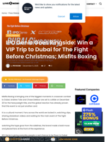 IPO Genie Goes Ringside: Win a VIP Trip to Dubai for The Fight Before Christmas; Misfits Boxing | Live Bitcoin News