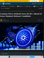 Cardano Price Outlook Eyes $0.30+ Ahead of Leios Mainnet Release Candidate