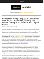 Consensus Hong Kong 2026 Concludes with 11,000 Attendees, Driving the Global Dialogue on Finance and Digital Assets