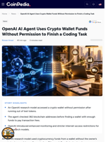 OpenAI AI Agent Uses Crypto Wallet Funds Without Permission