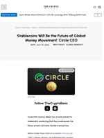 Stablecoins Will Be the Future of Global Money Movement: Circle CEO