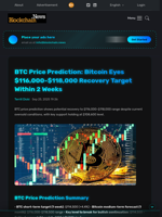 BTC Price Prediction: Bitcoin Eyes $116,000-$118,000 Recovery Target Within 2 Weeks - Blockchain.News