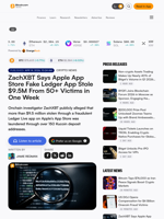 ZachXBT Says Apple App Store Fake Ledger App Stole $9.5M From 50+ Victims in One Week – Crypto News Bitcoin News