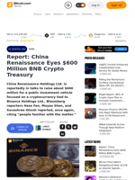 Report: China Renaissance Eyes $600 Million BNB Crypto Treasury – Bitcoin News