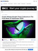 What Crypto Whales Are Buying For The Last Week Of September