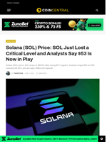Solana (SOL) Price: SOL Just Lost a Critical Level and Analysts Say $53 Is Now in Play - CoinCentral