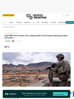 Iraqi PMF forces enter Iran, raising odds of US troops entering by April 30 to 86%