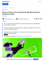 Bank of America Survey: 97% of Big Money Still Dodges Crypto