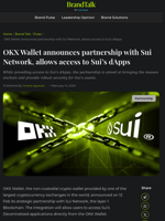 OKX Wallet announces official partnership with Sui Network