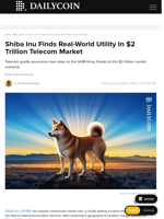 Shiba Inu Finds Real-World Utility In $2 Trillion Telecom Market - DailyCoin