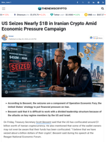 US Seizes Nearly $1B in Iranian Crypto Amid Economic Pressure Campaign - TheNewsCrypto