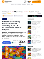 Bitcoin’s Sleeping Giants Awaken, Sending 9,062 BTC Across the Chain in August  – Crypto News Bitcoin News