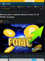 Bitcoin price outlook ahead of Sep 15-16 FOMC meeting