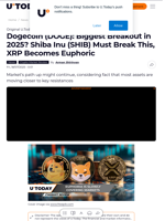 Dogecoin (DOGE): Biggest Breakout in 2025? Shiba Inu (SHIB) Must Break This, XRP Becomes Euphoric