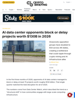 AI data center opponents block or delay projects worth $130B in 2026