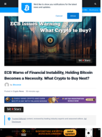 ECB Warns of Growing Risks to Financial Stability, Holding Bitcoin Now a Necessity. What Crypto to Buy Next?