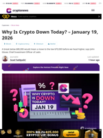 Why Is Crypto Down Today? – January 19, 2026