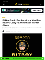 BitBoy Crypto Ben Armstrong Must Pay Kevin O'Leary $2.8M for False Murder Claims - CoinCentral