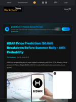 HBAR Price Prediction: $0.065 Breakdown Before Summer Rally - 60% Probability - Blockchain.News