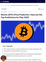 Bitcoin (BTC) Price Prediction: Here are the Top Predictions for May 2025