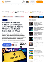 Binance Confirms $283M User Payout After Pegged Assets Unravel in Brutal Liquidation Wave – Exchanges Bitcoin News