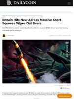 Bitcoin Hits New ATH as Massive Short Squeeze Wipes Out Bears - DailyCoin