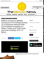 BitMine Immersion (BMNR) Announces ETH Holdings Exceed 2% of Ethereum Network With ETH Holdings Exceeding 2.4 Million Tokens and Total Crypto and Cash Holdings of $11.4 Billion